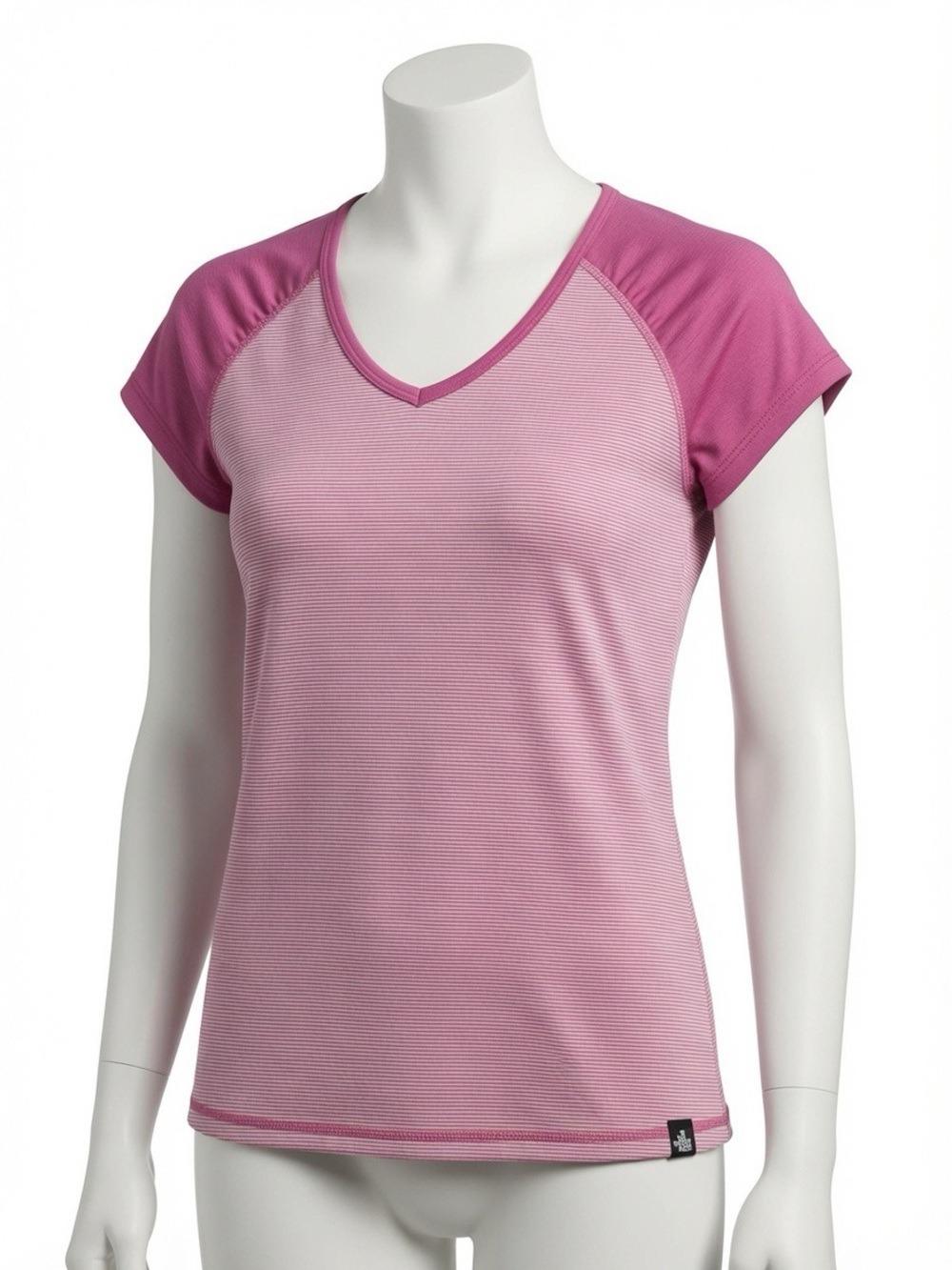 The North Face Women's Two-Tone Pink V-Neck Short Sleeve Top